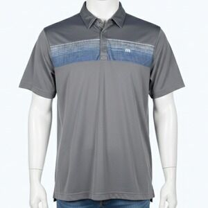 Travis Mathew Golf Polo Shirt Mens Large Stripe Performance Country Club Coastal